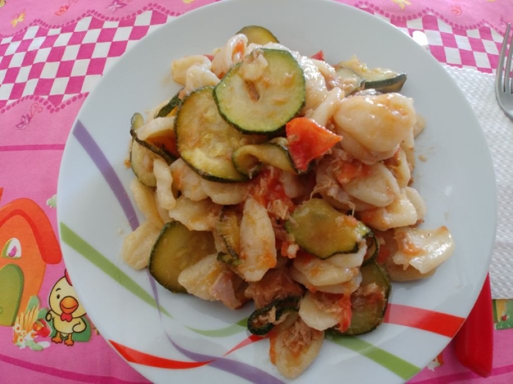 orecchiette zucchine tonno e pomodoro