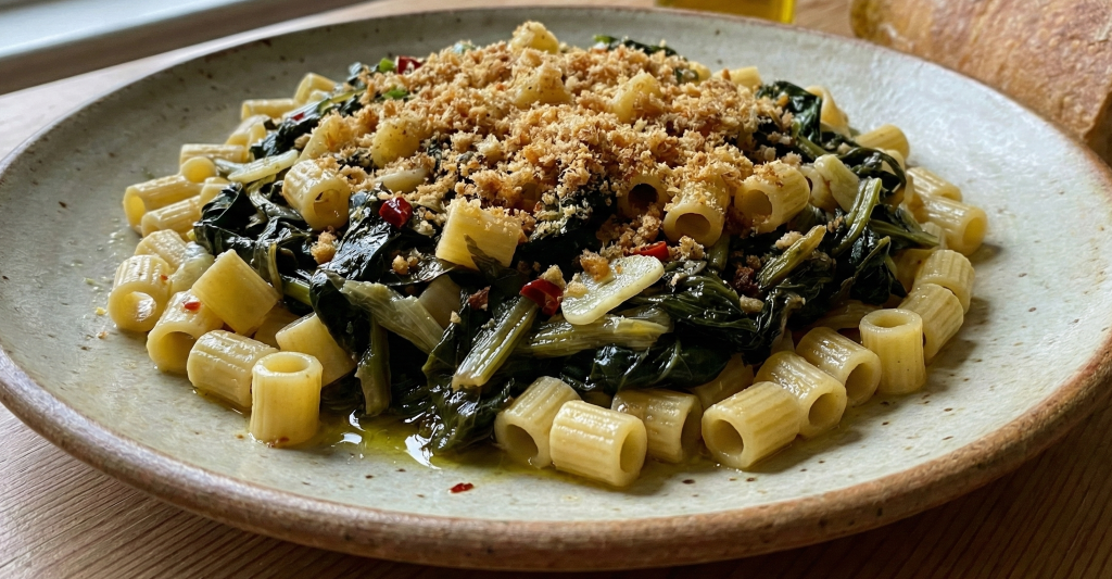 Pasta con le verdure selvatiche